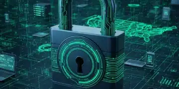 Advanced digital padlock symbolizing 2026 cybersecurity software trends for U.S. businesses