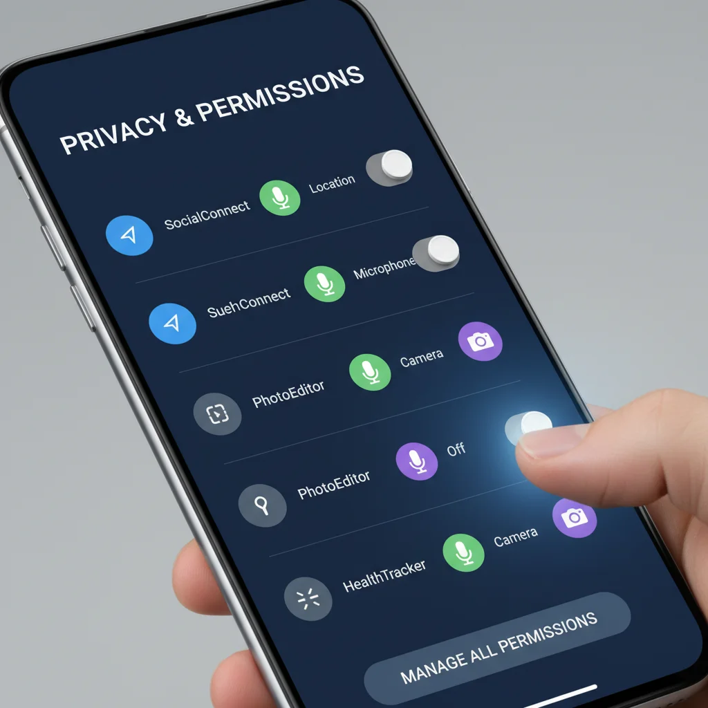 App permissions management screen on a mobile phone