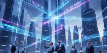 Cloud AI/ML Services: 6 Business Applications for 2026 Growth Futuristic cityscape with glowing data streams representing cloud AI/ML services for business growth.