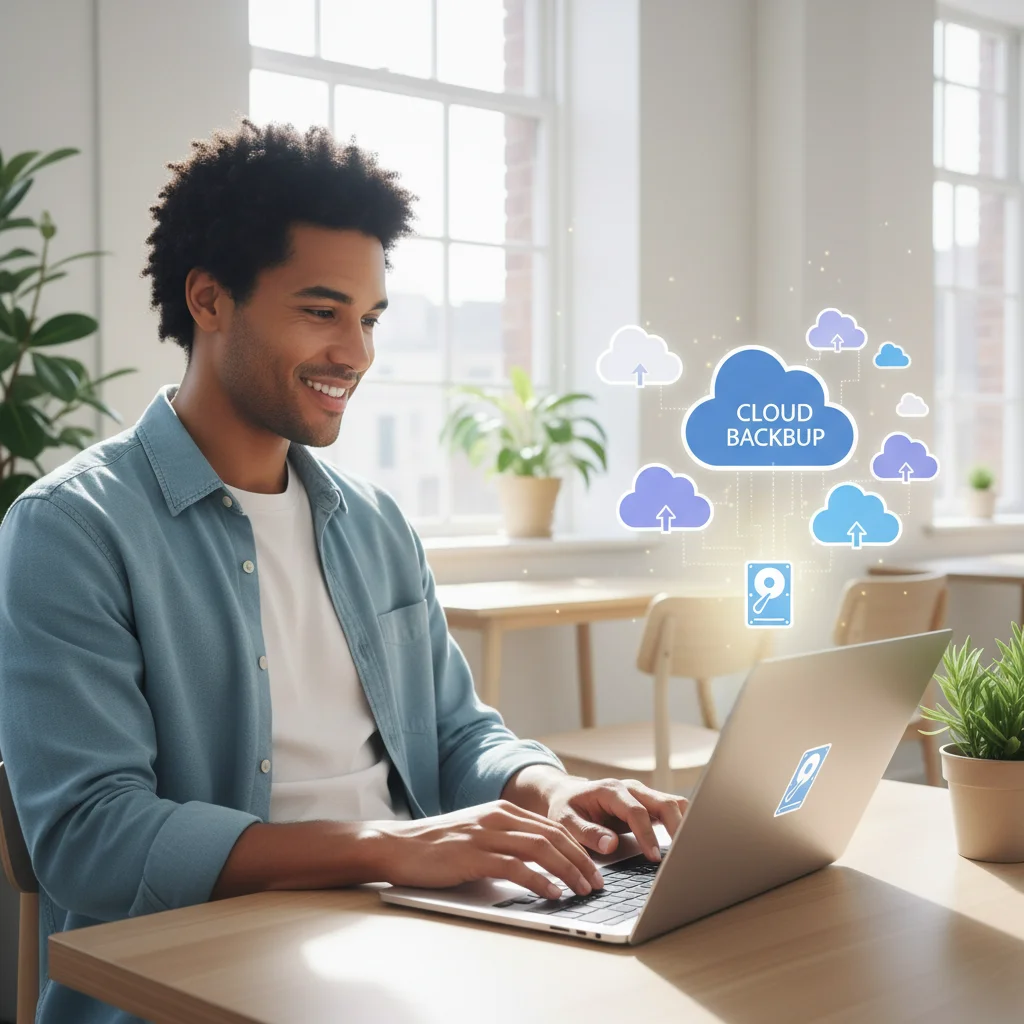 User easily backing up data to secure cloud storage service