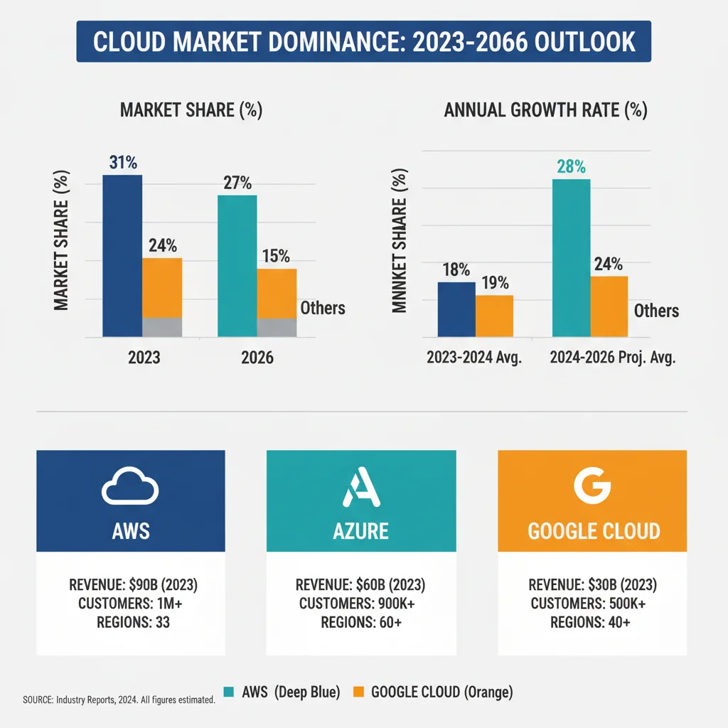 Market share comparison of leading cloud providers 2026