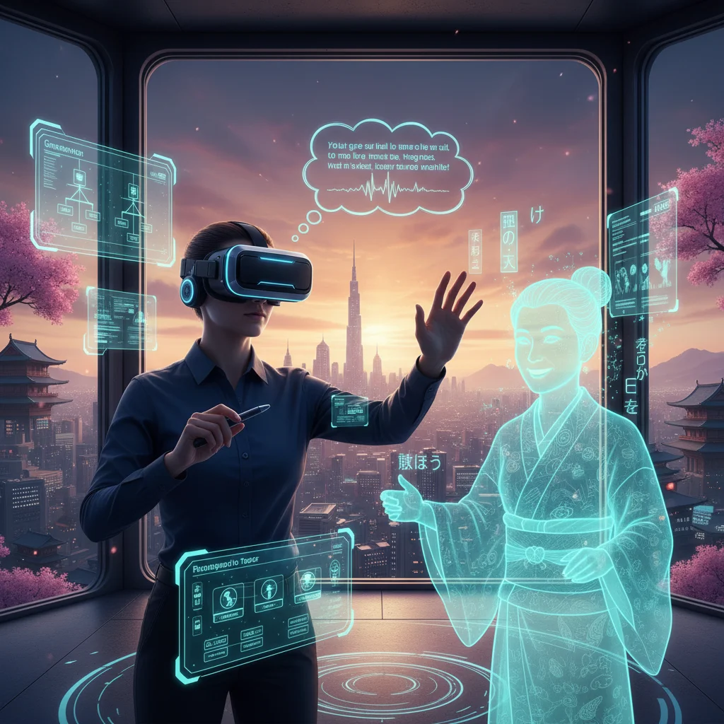 Immersive VR/AR language learning experience with AI tutor