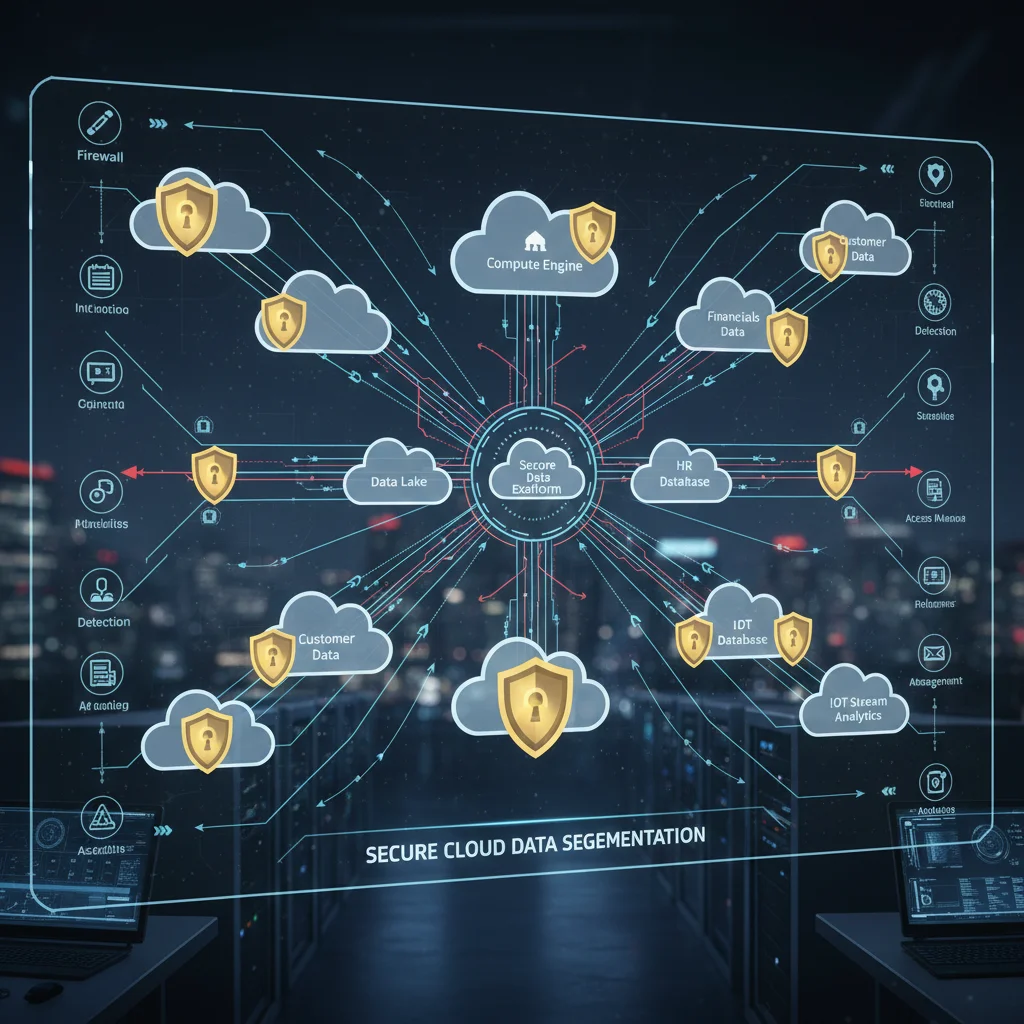 Secure cloud architecture with data segmentation and security shields