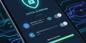 Smartphone screen showing privacy settings with secure lock icons