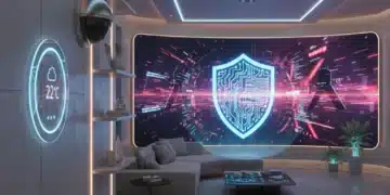 Smart Home Security: 7 Steps to Combat 2026 Cyber Threats Futuristic smart home protected by a digital shield from cyber threats