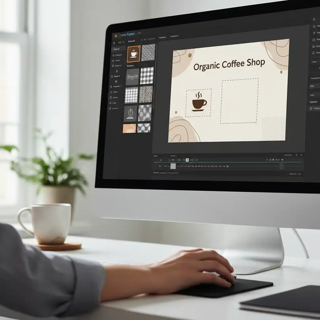 User customizing a graphic with Adobe Express's drag-and-drop feature