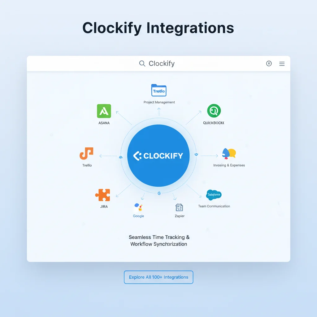 Clockify integrations with popular business software platforms
