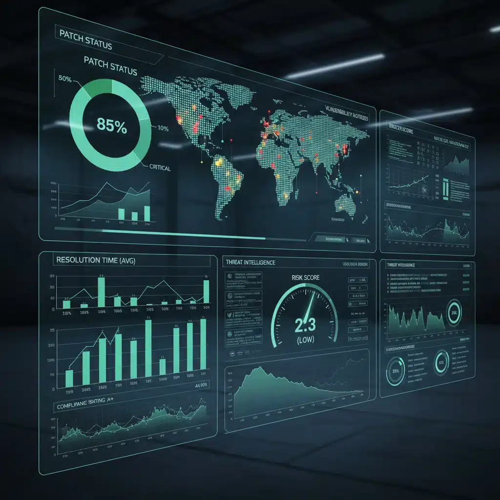 Real-time vulnerability dashboard with patch status